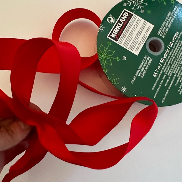 Red Ribbon Wire Edged Ribbon Red Satin Christmas Ribbon - Picture 9 of 9